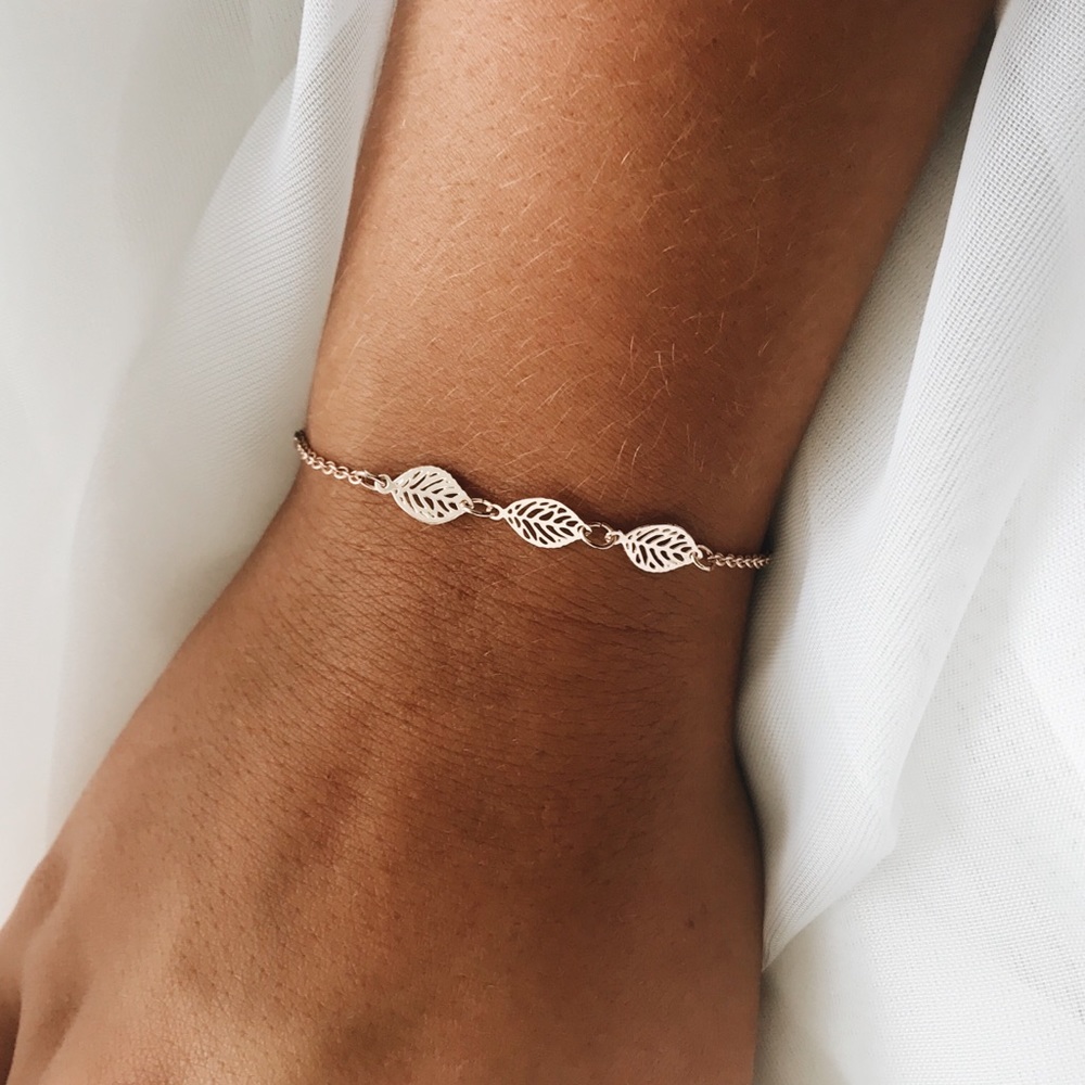 Leaf Bracelet Rose Gold 9”